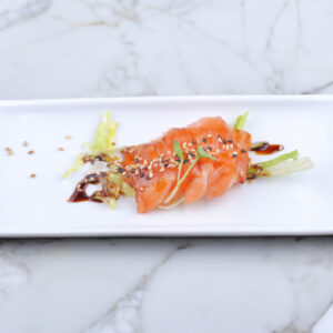 31/ SALMONE SCOTTATO IN CROSTA DI SESAMO CON SALSA TERIYAKI